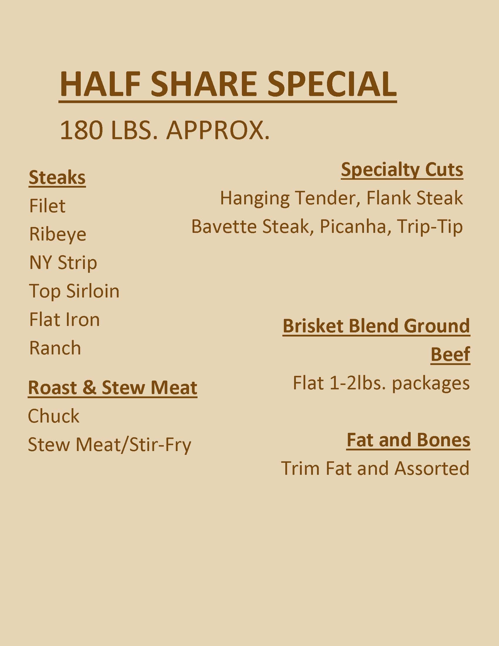 Half Share Special
