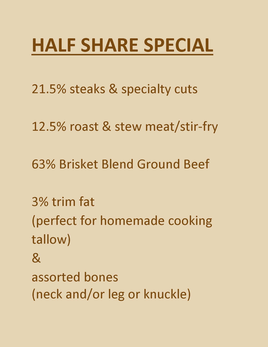Half Share Special